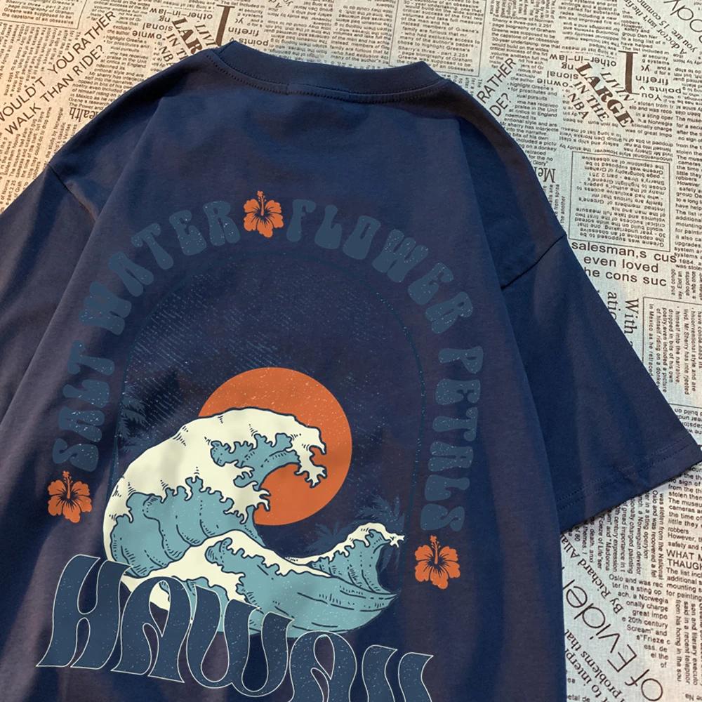 Beautiful Salt Water Petals Patterns T-Shirts Men Casual Tee Clothes Clothes Comfortable Sweat Summer Tops Vintage Loose Tshirt