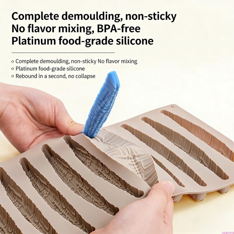 Multipurpose 6 Slot Silicone Dessert Mould For Professional Quality Home Baking