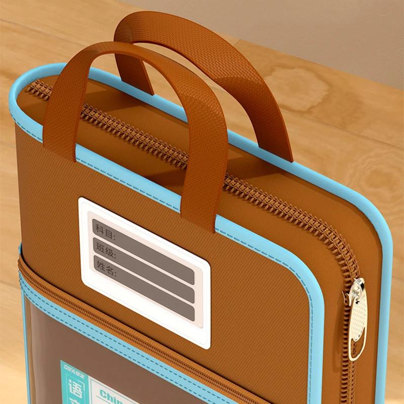 L-shaped A4 File Bag Large Capacity 4 Layers Stationery Storage Bag Transparent Mesh File Organizer School Supplies