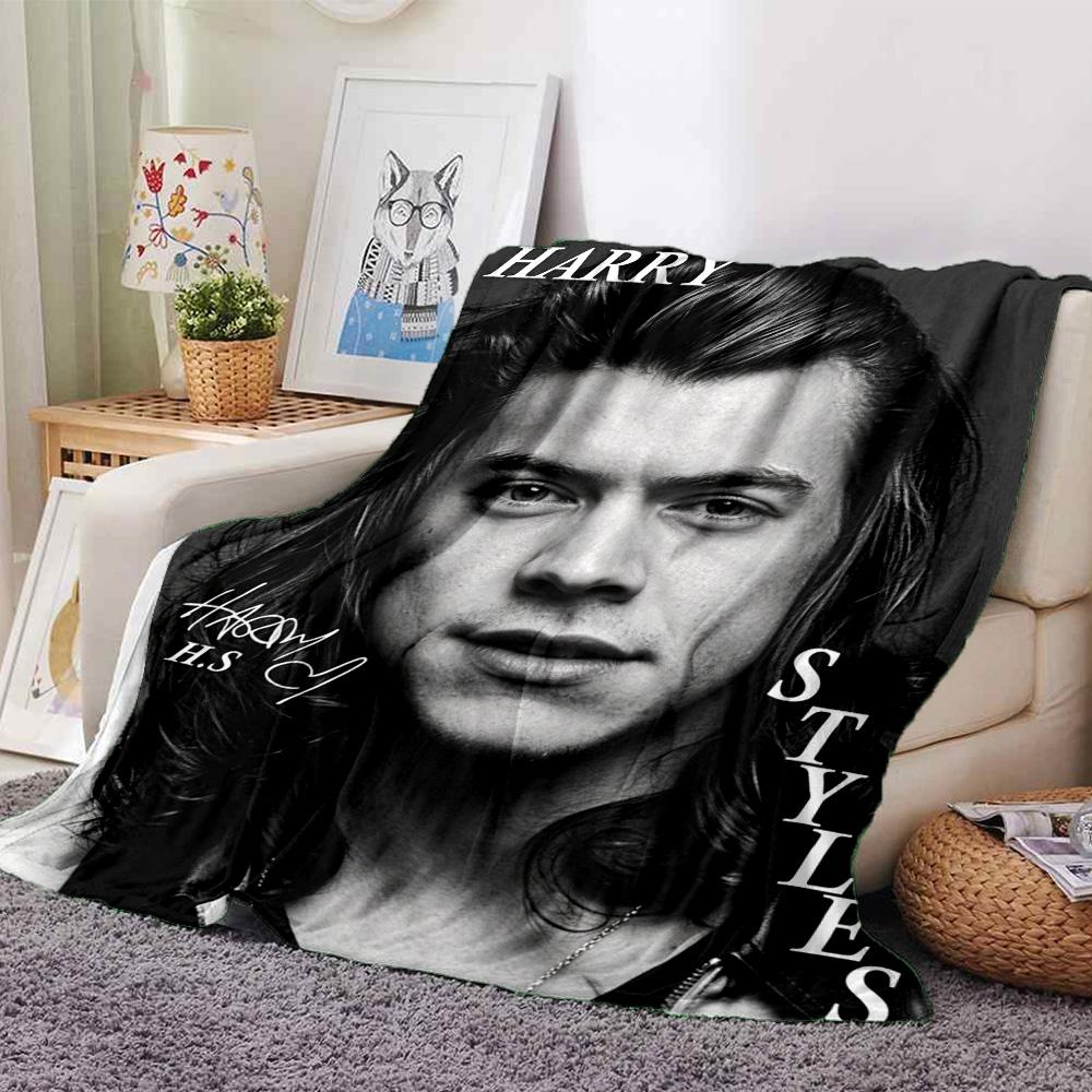 Harry Styles Fashion Flannel Blanket Super Soft Warm Cozy Blanket For Sofa Bed Office Travel Allseason Home Decor Gift