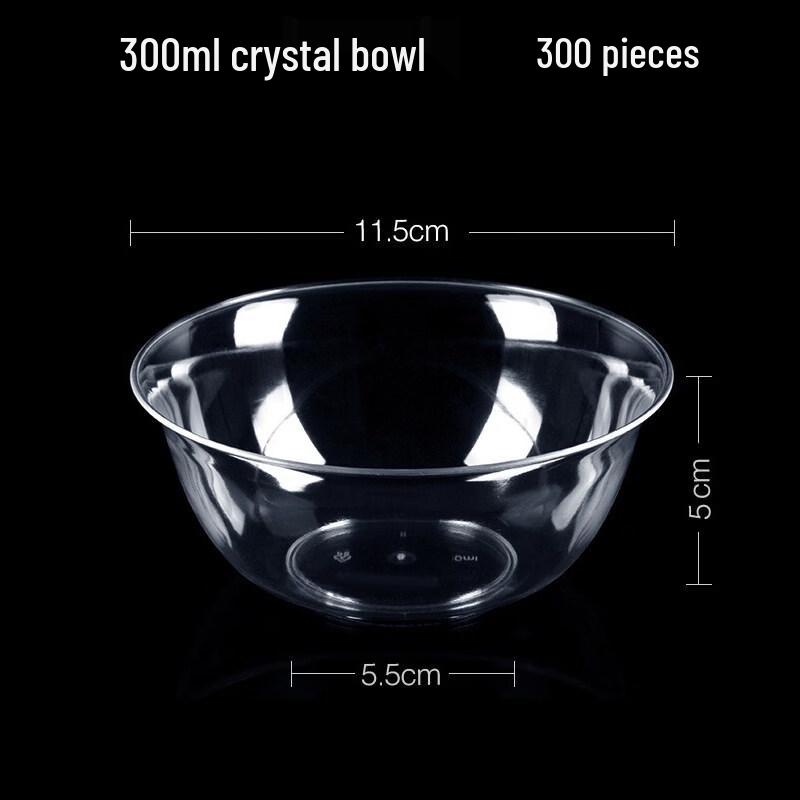 ZISIZ Disposable Hard Plastic Crystal Bowls