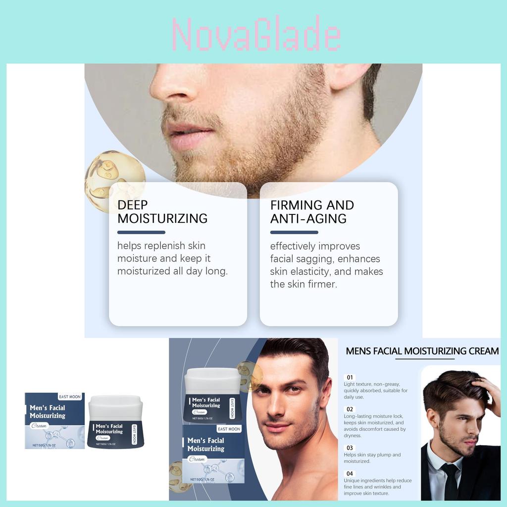East Moon Men's Moisturizing Cream Hydrating Nourishing Brightening Skincare Formula