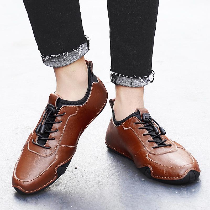 Men's Large Casual Leather Low-Top Octopus Driving Shoes for Spring & Autumn