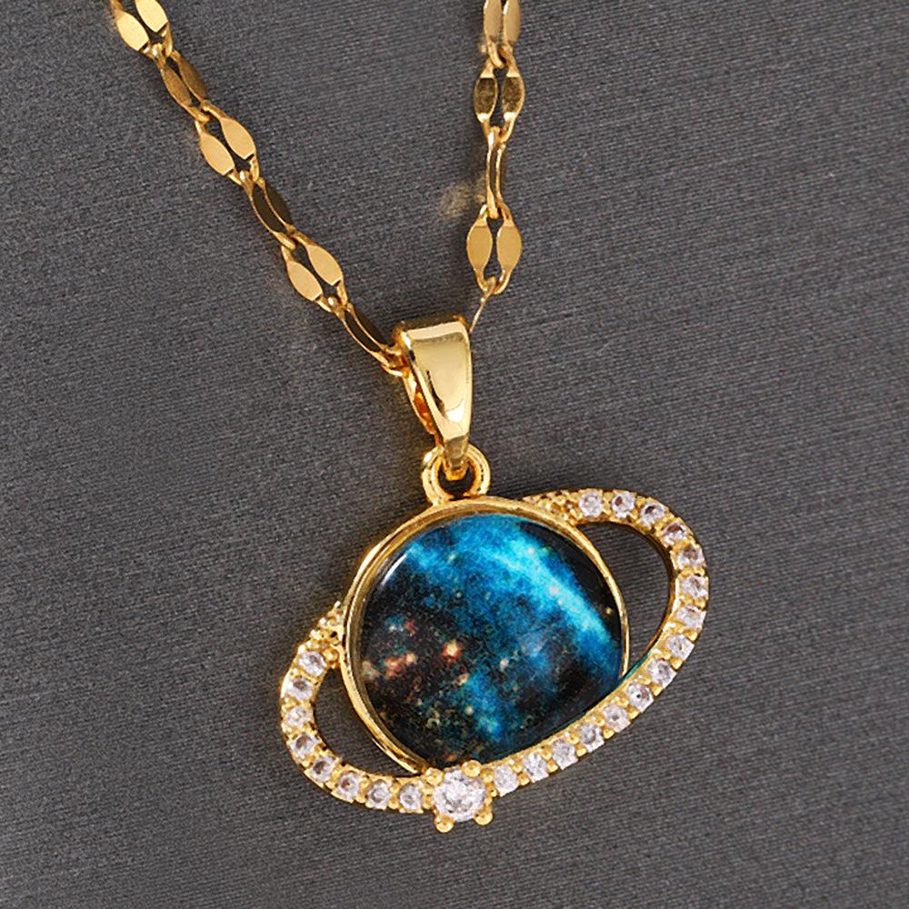 Estrela planeta luxo temperamento incrustado com pedra brilhante jóias pingente lindo moda universo Xinghe acessórios de vestuário pingente "sem corrente"