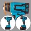 Cordless Hot Air Gun Handheld Electric Heat Gun with 3 Nozzle Household Shrink Wrapping Tool Rechargeable for 18V Makita Battery