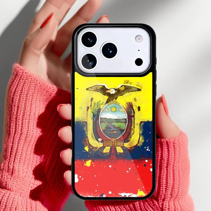 Ecuador Flag Phone Case for iPhone 17 16 15 14 13 Pro Max Back Cover for 12 11 Pro Coque