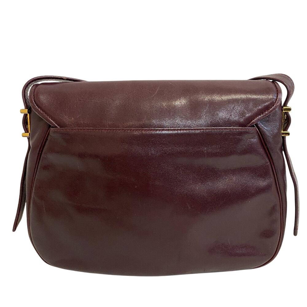 Givenchy Vintage Logo Klappe Leder Schultertasche weinrot Leder Damen Gebraucht