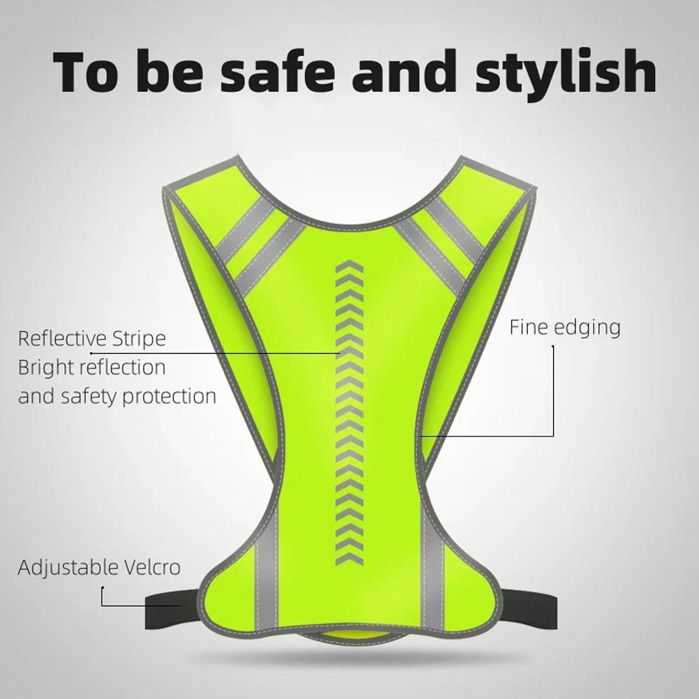 Reflective Night Running Vest High Visibility Reflective Vest Safety Vest With Elastic Strap For Night Hiking Cycling