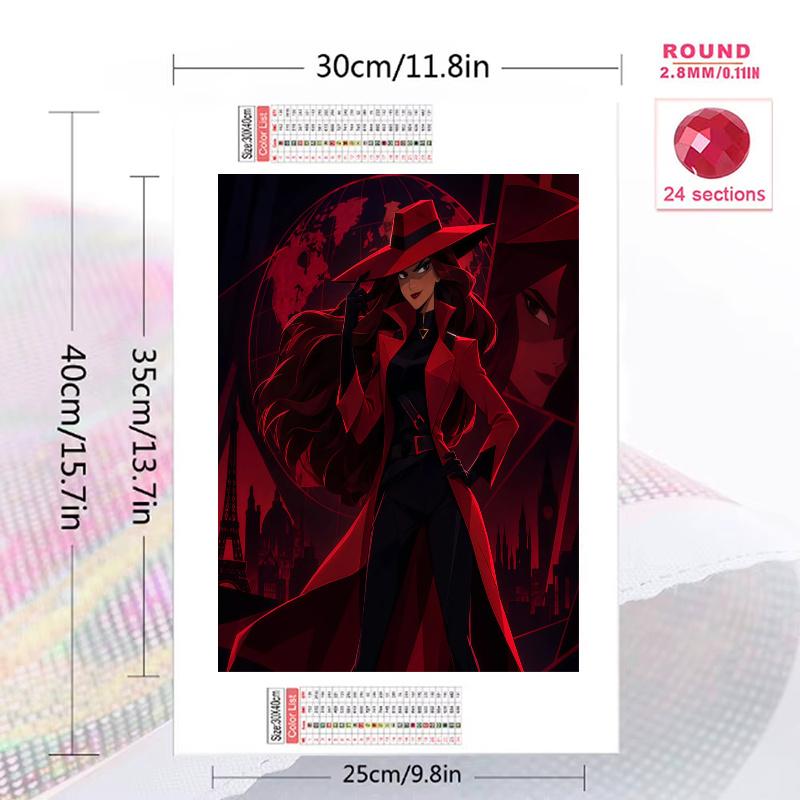 Carmen Sandiego 100% Round Full Drill 5D DIY Diamond Painting Embroidery Cross Stitch Rhinestone Décor