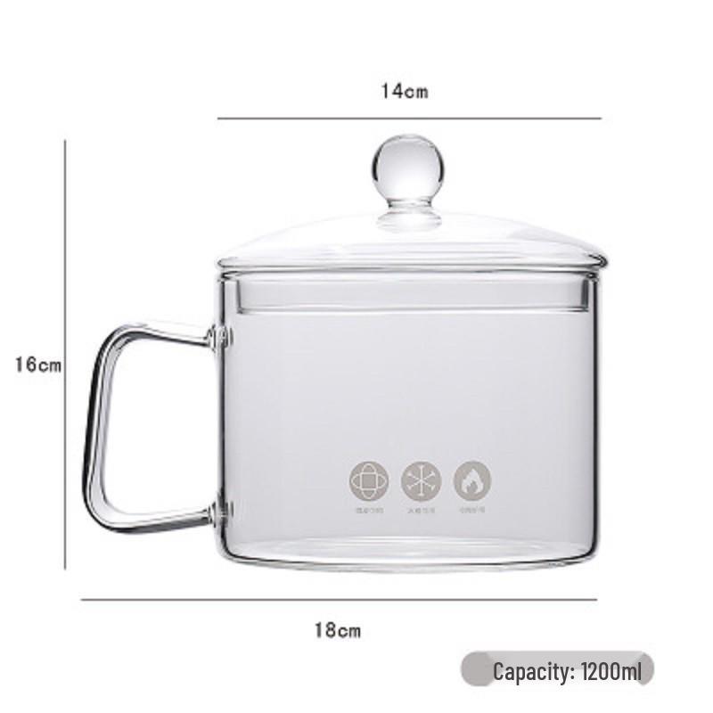 

Любовь к розовому Высокотемпературный жаропрочный суповой горшок из боросиликатного стекла с крышкой, двойной ручкой, большой вместимости. 1300 ml