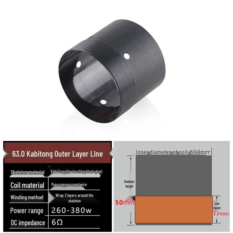 61mm Core Bass Voice Coils for 8-15 Inch Speakers: Repair Parts with Multiple Options (63.5, 62.8, 60.5mm)