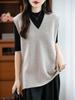 2025 Women's Pure Wool Knit Vest - Autumn/Winter Sleeveless Sweater, Perfect for Layering
