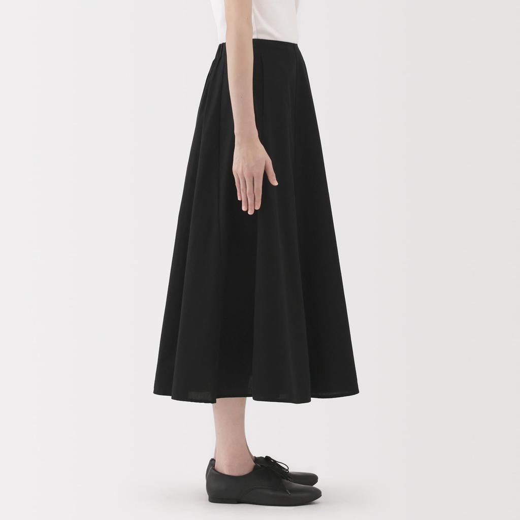 MUJI Women's Cool Flare Skirt, BE1VTA5S, Black, Size S