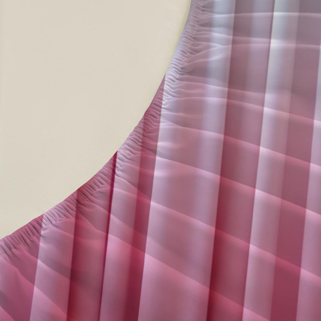 Pink Bow Drapery Fitted Sheet Set Pink White Gradient Curtains Print Bedding Set With Pillowcases For Bedroom