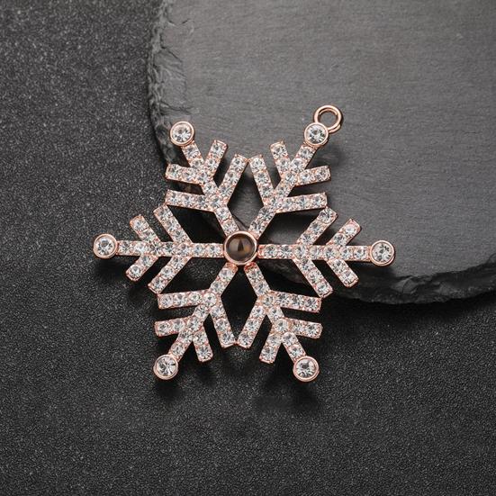 Snowflake Christmas Ornaments with Personalized Photo Projection Elegant Hanging Pendant Fun Holiday Christmas Tree Decorations