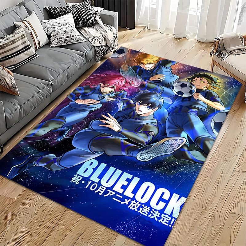 "Blue Lock Soccer Anime Design" suitable as a non-slip mat for the living room or bedroom sofa