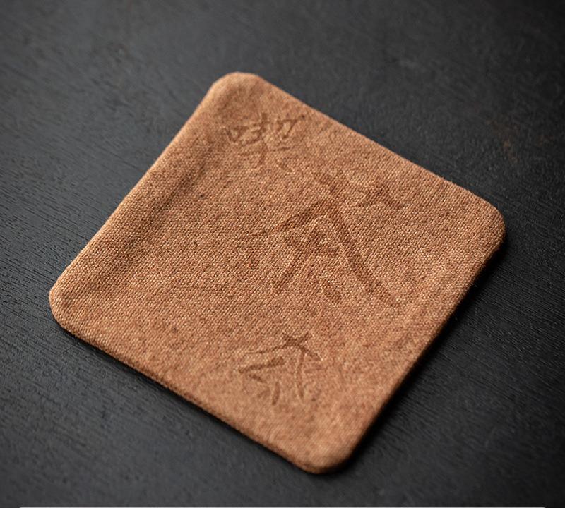 Vintage Watered Gauze Square Coasters Tie-dye Burn Flowers Non-slip Heat Insulation Placemats for Coffee Cups Teacup Holder Mats