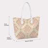 Elegant Damask Print Tote Bag Portable Casual Shoulder Bag for Daily Use