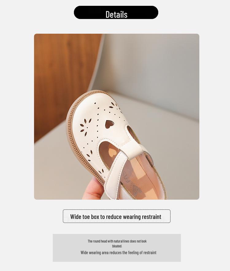 Girls' Soft Sole Leather Shoes - 2025 Spring/Summer Princess Style, Solid Color, Casual Korean Design