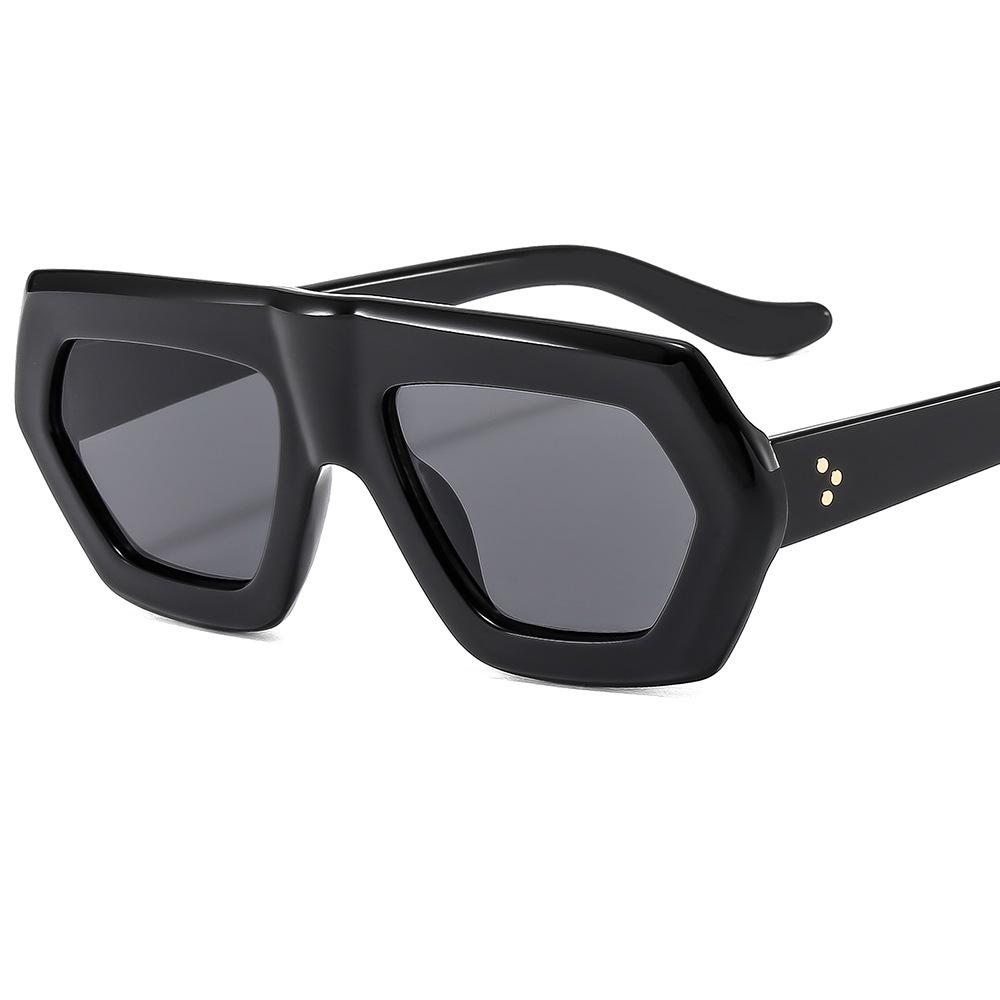 Sunglasses Unique Trending Retro Designer Sunglasses Authentic 2024 Celebrity Tortoise and Green Square Thick Sunglasses