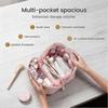 Travel Makeup Bag for Woman, 180 Lay-Flat Design, Large Capacity makeup organizer Pouch Open Flat Toiletry Bag, Triple-Proof Interior, Portable Puffer