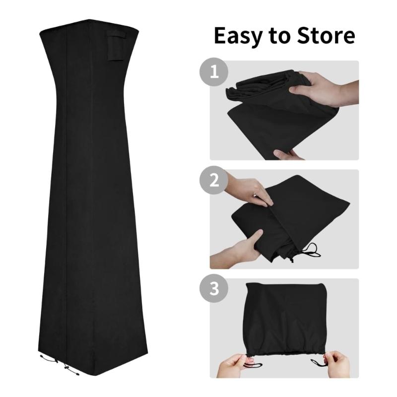 Weather Resistant Outdoor Heater Cover Protects Against Sun Rain Snow and Dust for Garden Patio Pyramid Torch Home Use