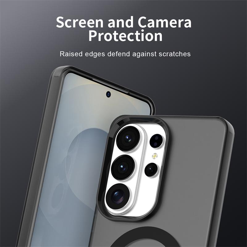 Wireless Charging Case For Samsung Galaxy S26 Ultra Case Magnetic Luxury Frosted Silicone Cover S26 Plus Ultra Cover Protector