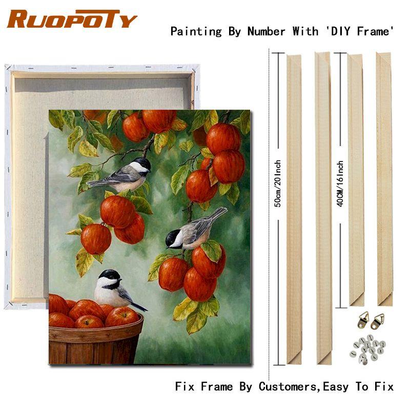 

Ruopoty DIY рамка цветы DIY цифровые картины по номерам картина маслом подарок ручной работы украшение дома холст живопись