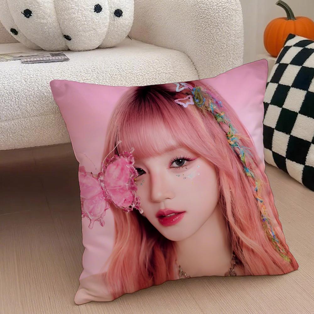 Quirky Korean Beautiful Singer SSong Yuqi Cushion Cover Throw Pillow Cover Hidden Button Durable Polyester Chair Cushion