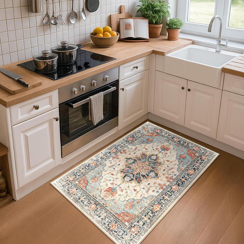 Retro Ethnic Style Printed Carpet, Living Room, Bedroom, Wardrobe Decoration Carpet Kitchen Absorbent Carpet Home Decor