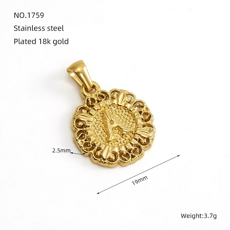 New embossed 26 English pendant necklace round trend versatile women's collarbone neck chain is out of stock.