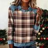 Damenmode Ausgestelltes Langarm Denim Patchwork Sweatshirt Mit Aufdruck Lässiger Pullover Top