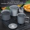 Camping Cooking Pot Portable 3 Pieces Stackable Cookware With Folding Handle Camping Cook Set For Outdoor Hiking Survival