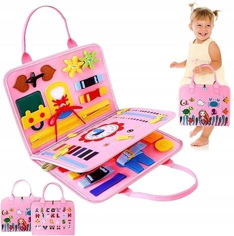 Megadidi Sensoryczna Tablica Manipulacyjna Zegar Puzzle Walizka Miękka
