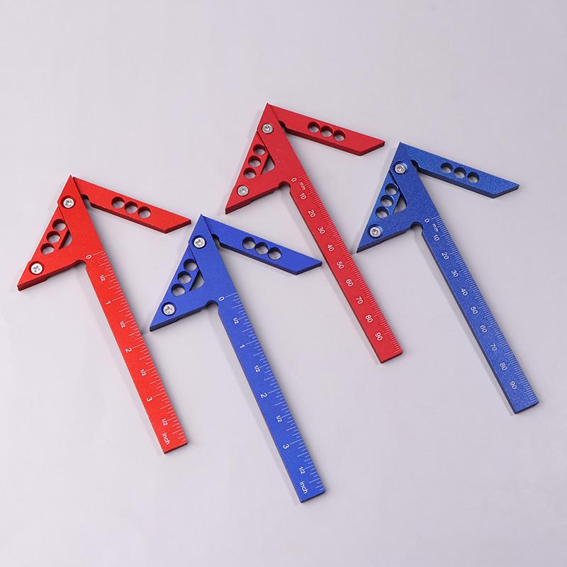 Régua de Centro Angular para Apoio de Liga de Alumínio Triângulo de 45 Graus Seta Régua de Posicionamento de Ângulo Reto Régua de Ângulo de 90 Graus