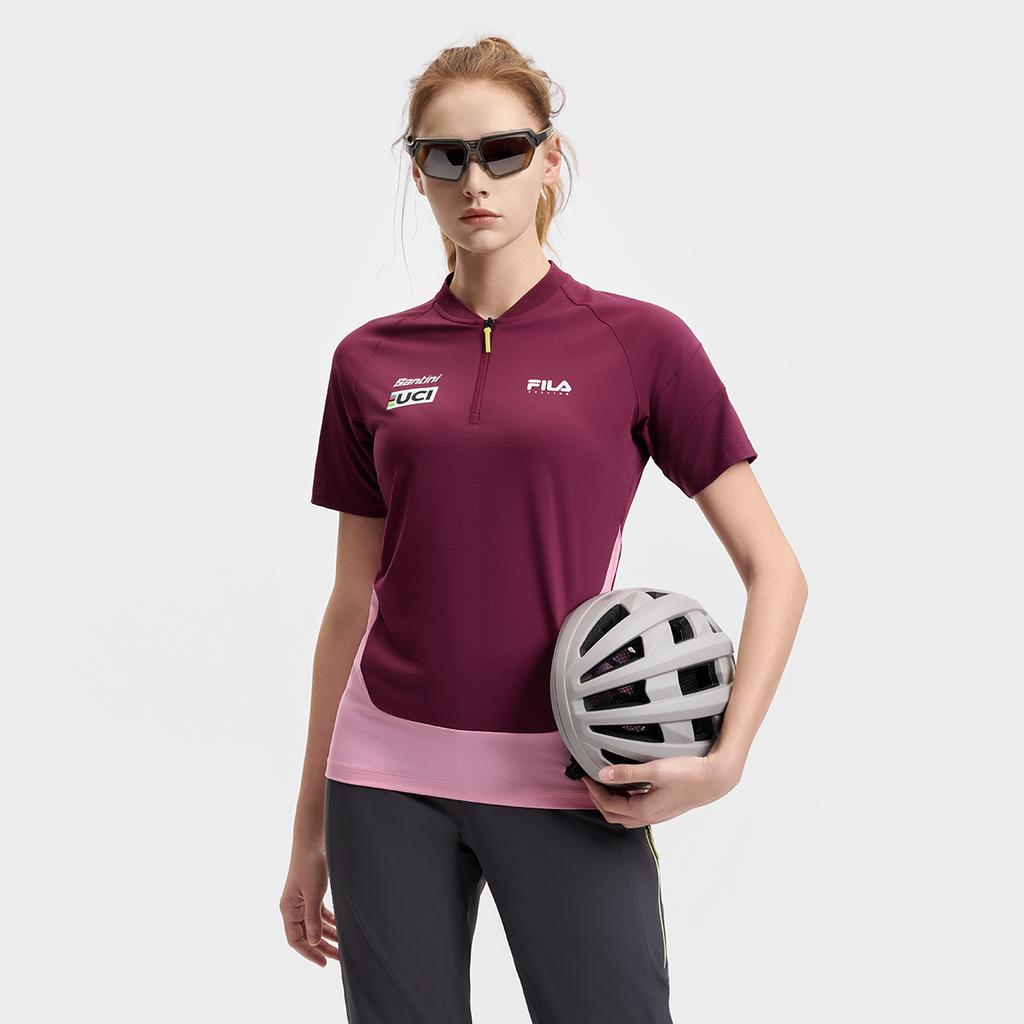 New FILA CYCLING Raglan Sleeve T Shirt Women's Noble Purple A11W518103F-PU