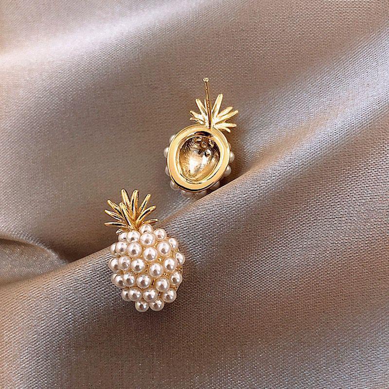 High-End Pearl Style Pineapple Stud Earrings