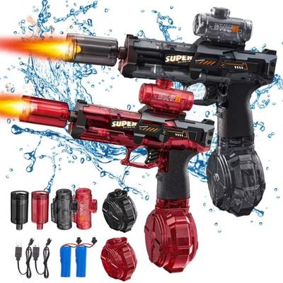 Elektrische Wasserpistole mit Düse Flammenmündung Automatische Spritzpistole Fernbedienung Sommer Outdoor Schwimmbad Wasserspielzeug Geschenk