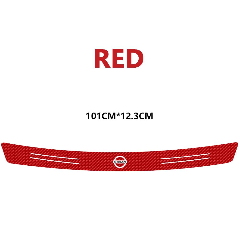 ARE4 Car Carbon Fiber Logo Trunk RearGuard Plate Bumper Trim Stickers For Nissan Nismo X-trail Qashqai Note Juke Sentra Patrol Navara