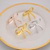 4Pcs Gold Bow Napkin Ring, Reusable Napkin Holder, Suitable For Valentine'S Day, Parties, And Wedding Table Decorations