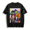 Halloween Zombie Girl Print Top Spooky Skull Pumpkin Themed Casual T-shirt Festival Vibe Outfit Pure Cotton T-shirt