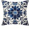 Ethnic Style Blue Floral Pattern Printing Pillowcase Living Room Sofa Chair Cushion Cover Bedroom Room Home Decoration