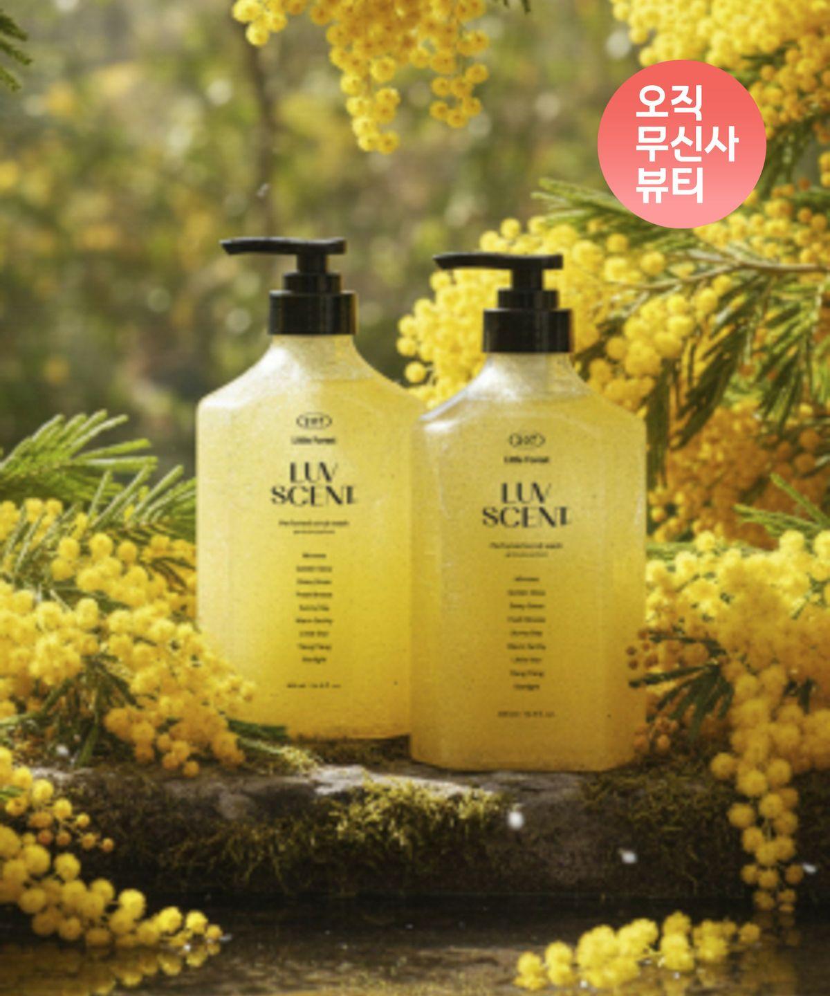 Scrub Wash 500ml Little Forest Mimosa Scent 2-Pack Set