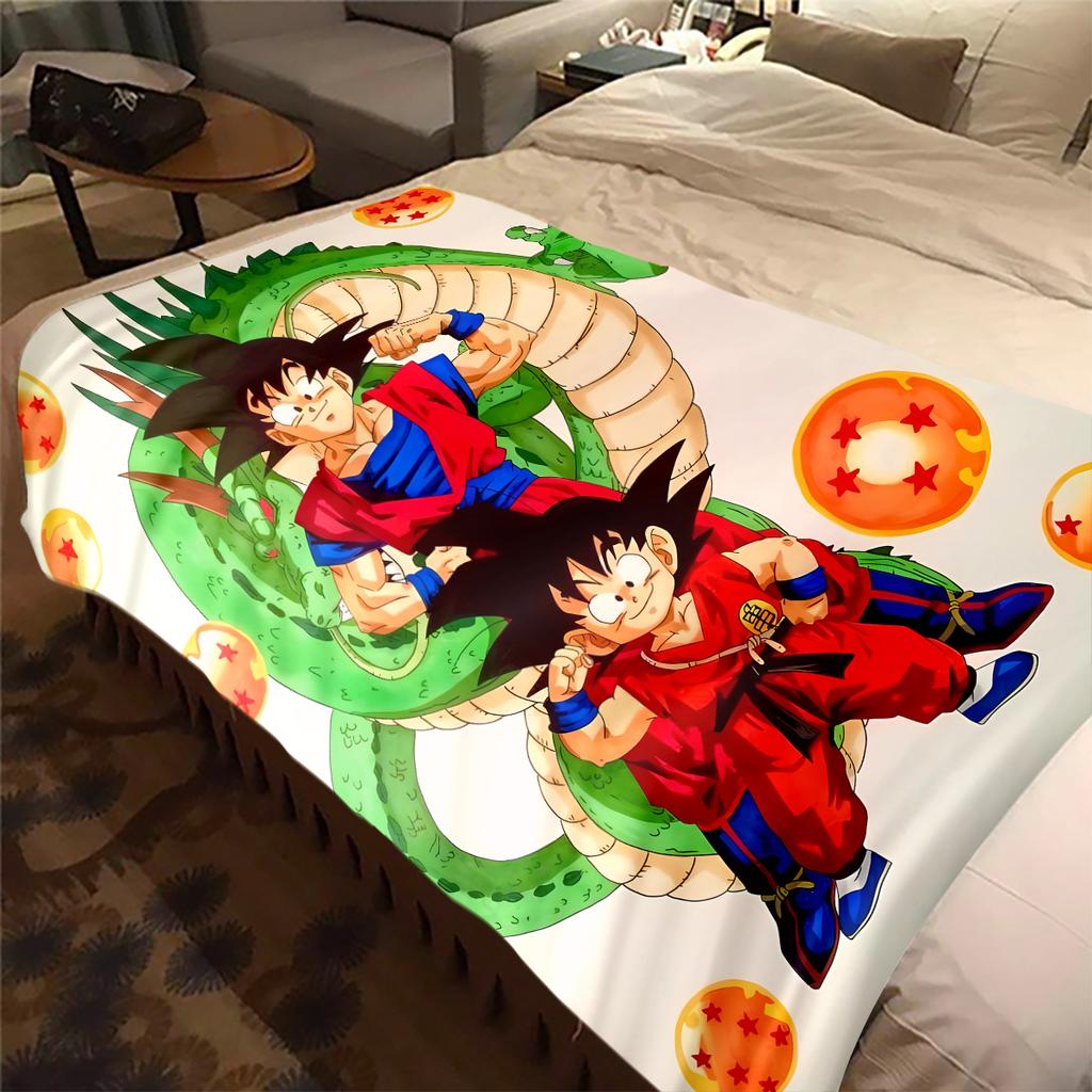1 Stück Son Goku Druck Flanelldecke, Hohe Qualität für alle Jahreszeiten, Heimdekoration, Wärme und Komfort, Perfekt für Weihnachtsgeschenke