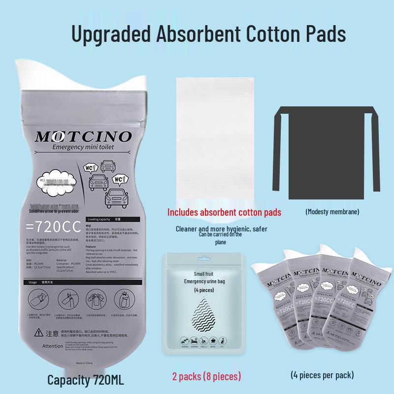 Portable Disposable Car Urinal for Men, Women, and Children - Emergency Traffic Jam Relief Bag
