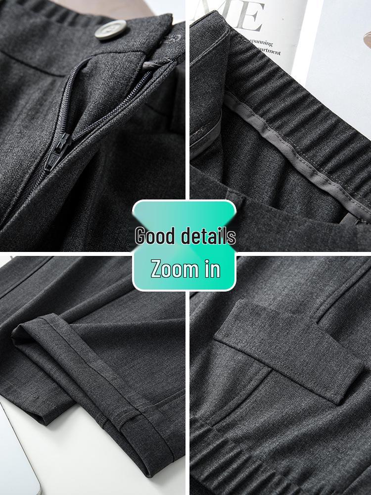 2026 Spring High-Waisted Wide-Leg Gray Women's Trousers