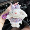 Sweet drooping ear rabbit plush bunny keychain cute cartoon dress rabbit bag pendant creative car keychain gift