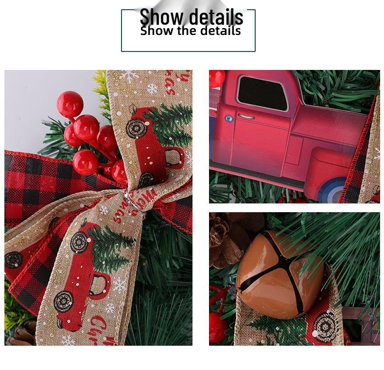 Christmas Truck Bow Door Hanger – Festive Holiday Decoration