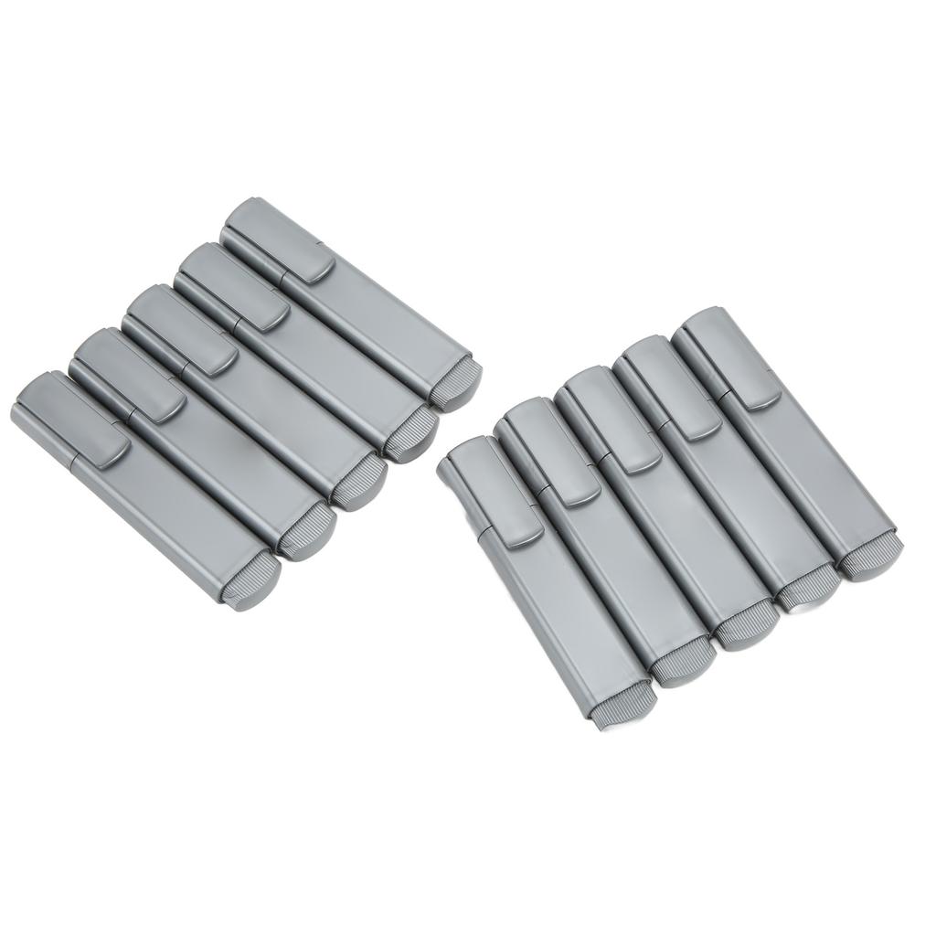 10Pcs Highlighter Metallic Color Odorless Uniform Color Ergonomic Design Stain Repellent Fadeless