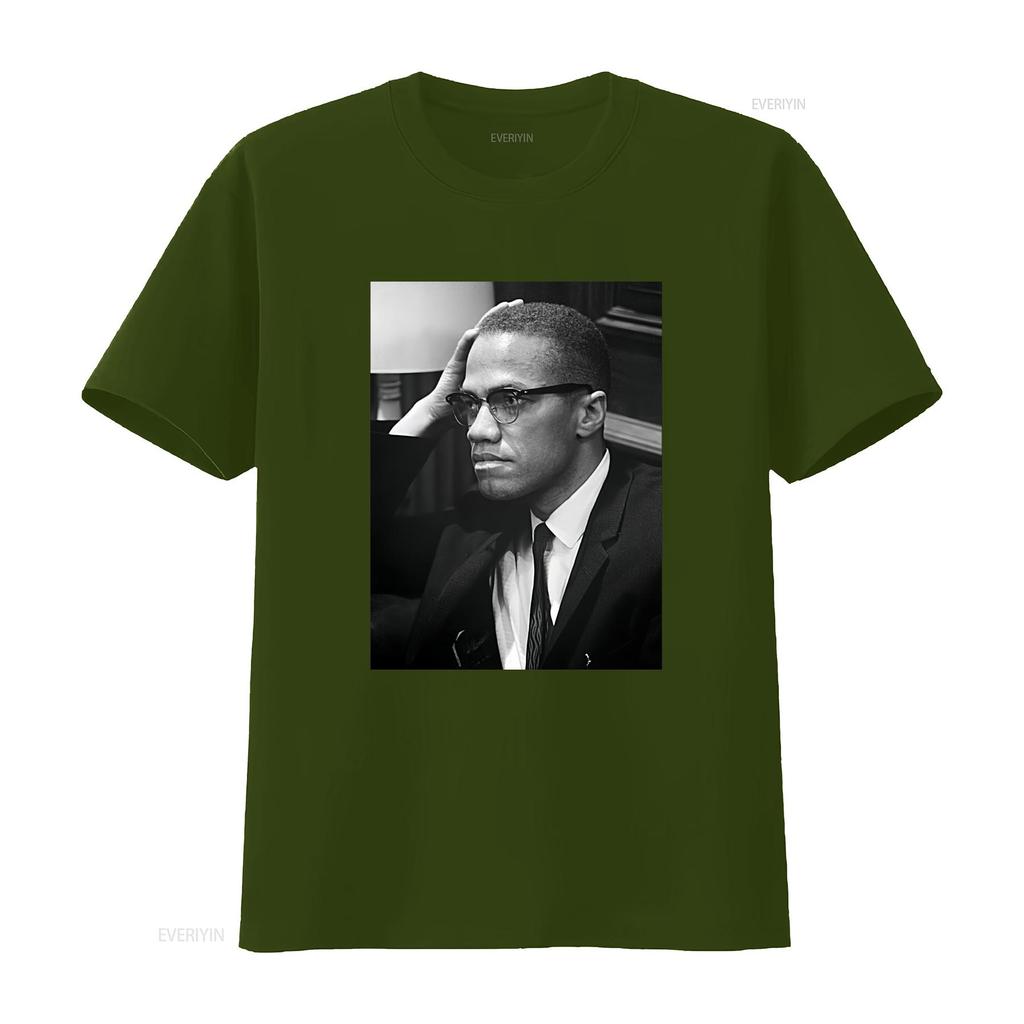 MALCOLM X T shirt For father day new color vintage Washed fashion Comfortable Versatile Casual streetwear designer clothes